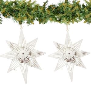 (7) Kirklands White Metal Star Ornaments